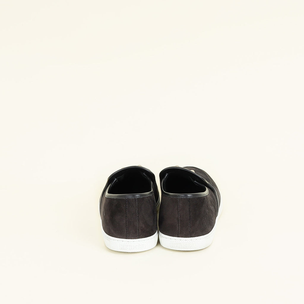 Hermes Noir Jour Suede Goatskin Loafer 39