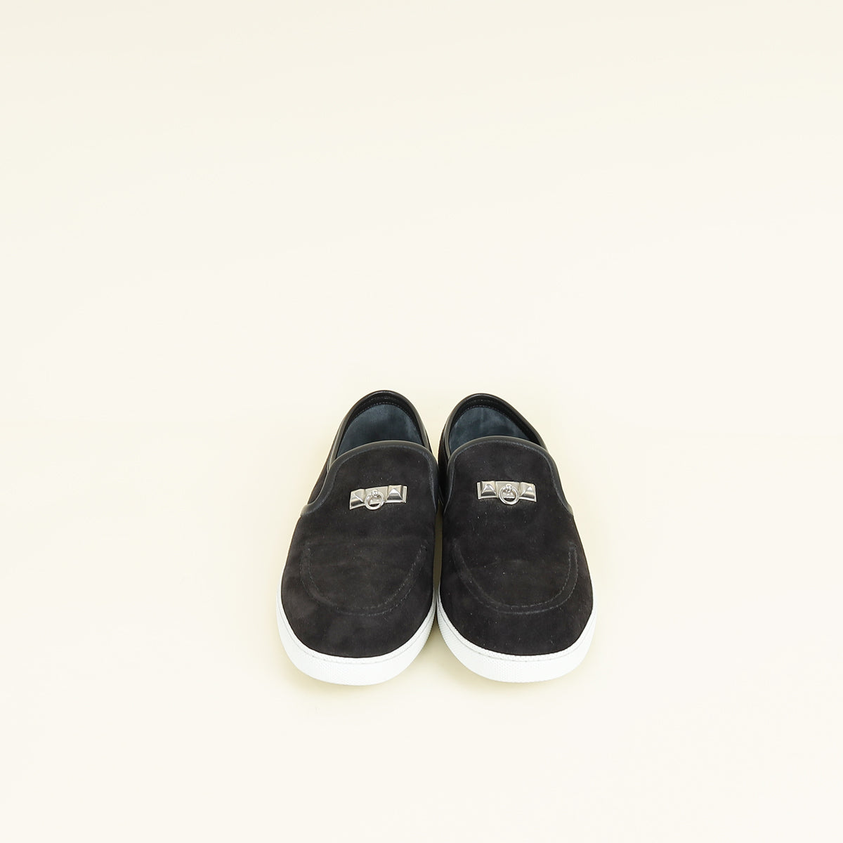 Hermes Noir Jour Suede Goatskin Loafer 39
