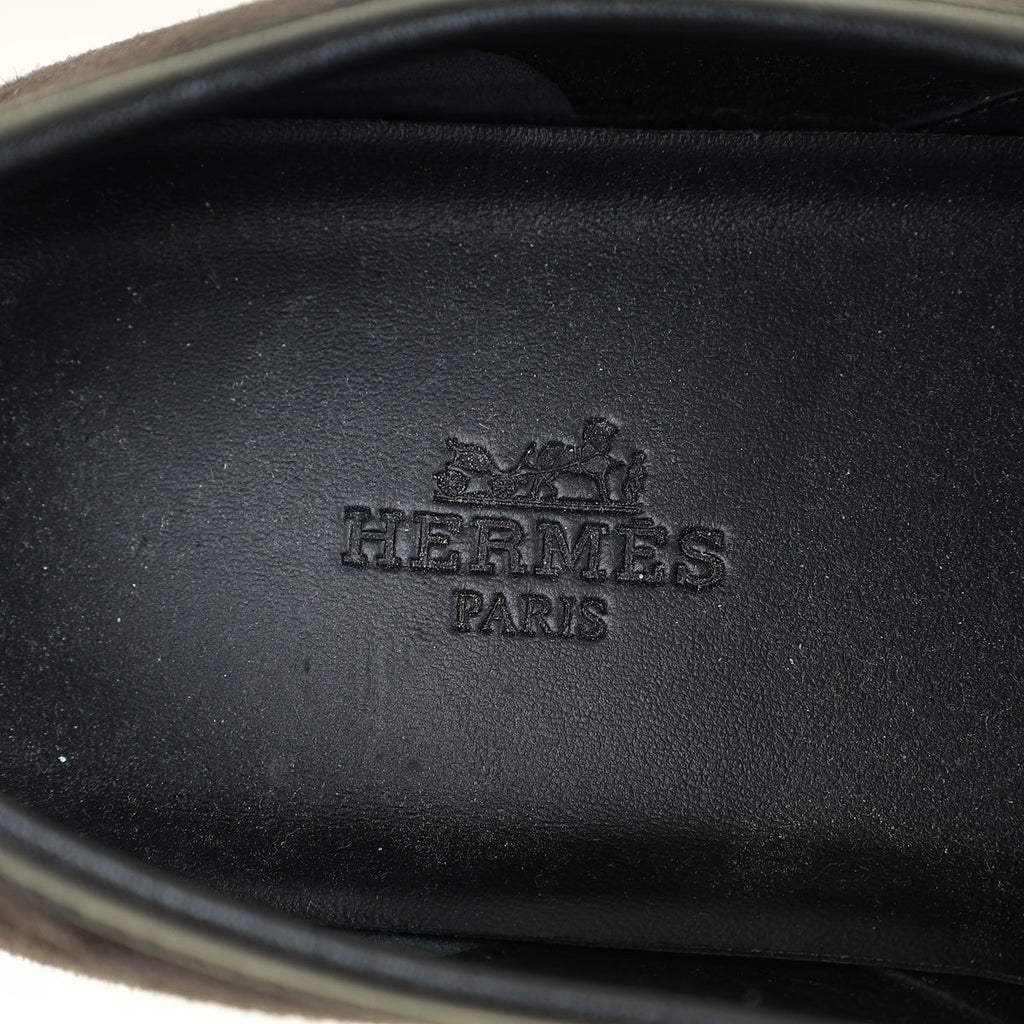 Hermes Noir Jour Suede Goatskin Loafer 39