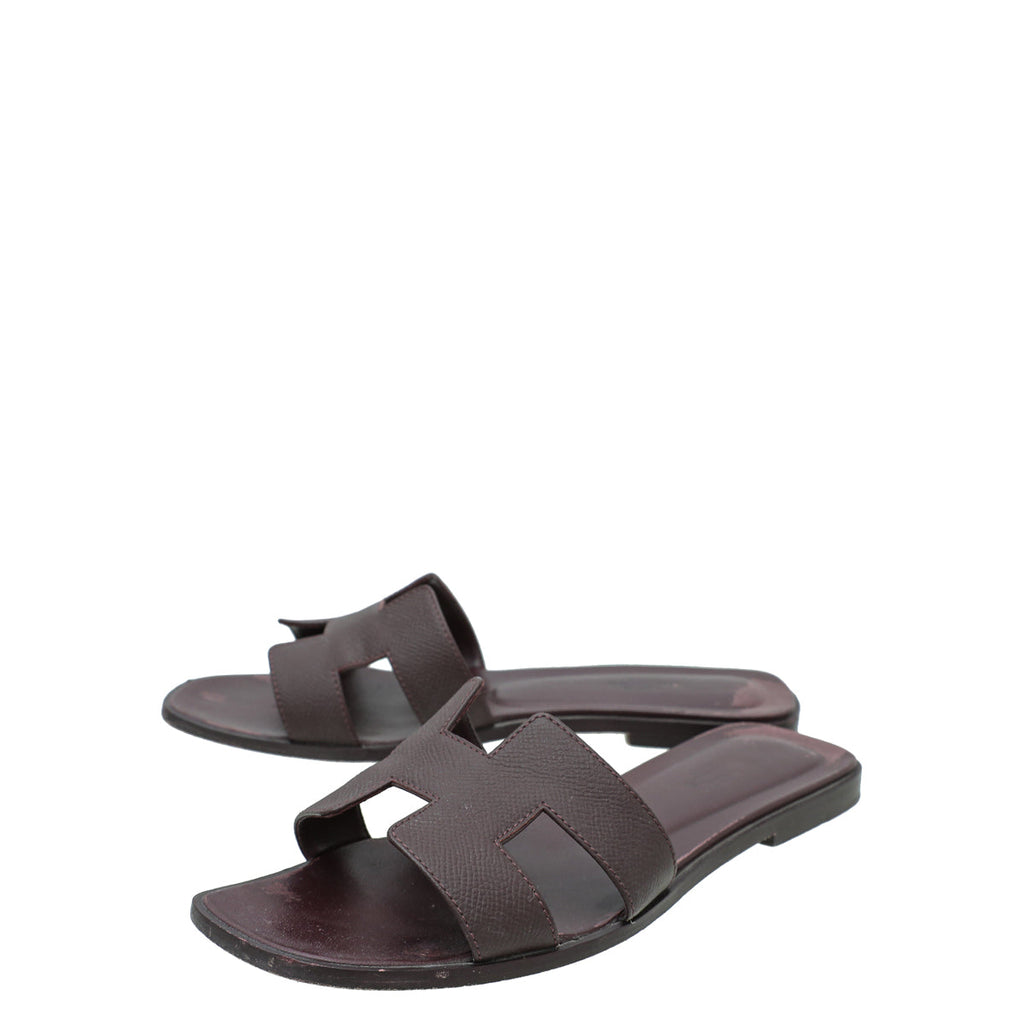 Hermes Rouge H Oran Sandal 39