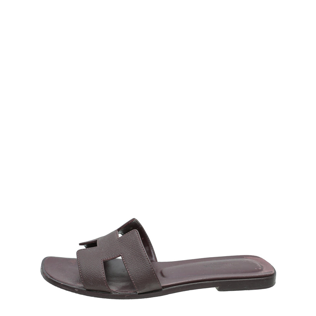 Hermes Rouge H Oran Sandal 39