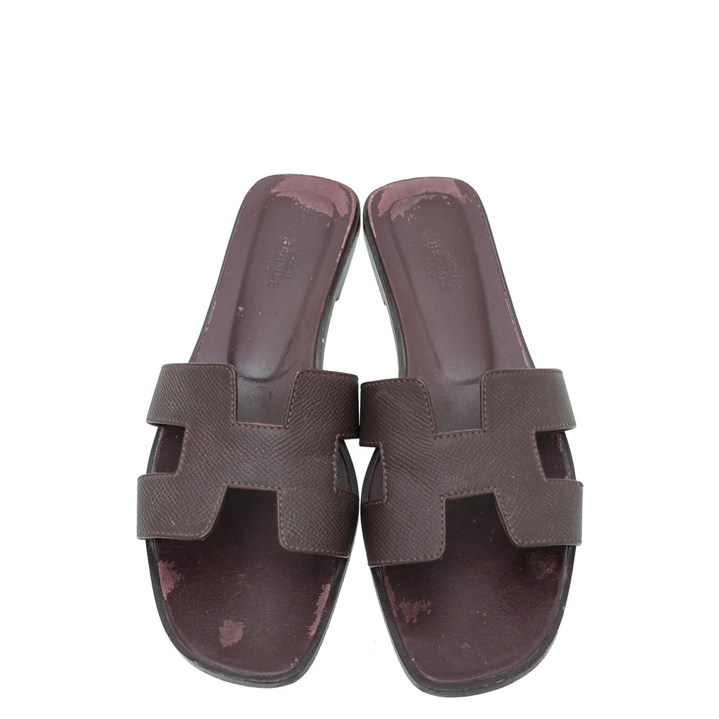 Hermes Rouge H Oran Sandal 39