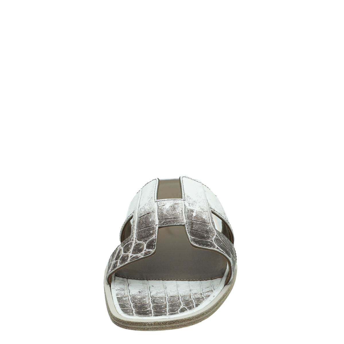 Hermes Blanc Crocodile Himalaya Matte Niloticus Oran Sandal 39
