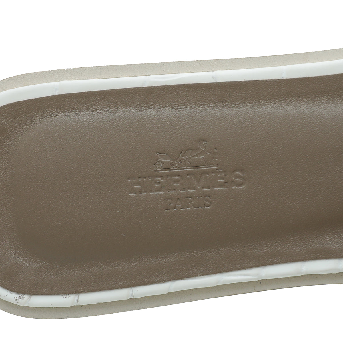 Hermes Blanc Crocodile Himalaya Matte Niloticus Oran Sandal 39