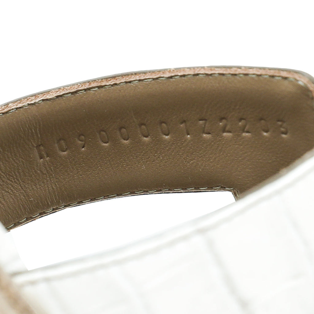 Hermes Blanc Crocodile Himalaya Matte Niloticus Oran Sandal 39