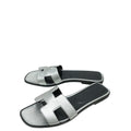 Hermes Gris Argenté Oran Sandal 40.5
