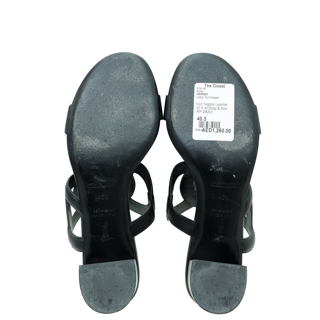 Hermes Noir Bikini Sandal 40.5
