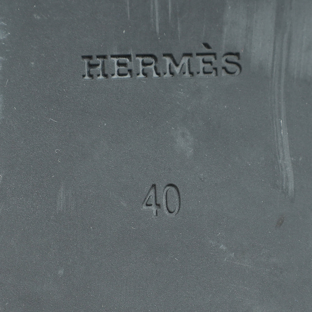 Hermes Black Rubber Aloha Sandals 40