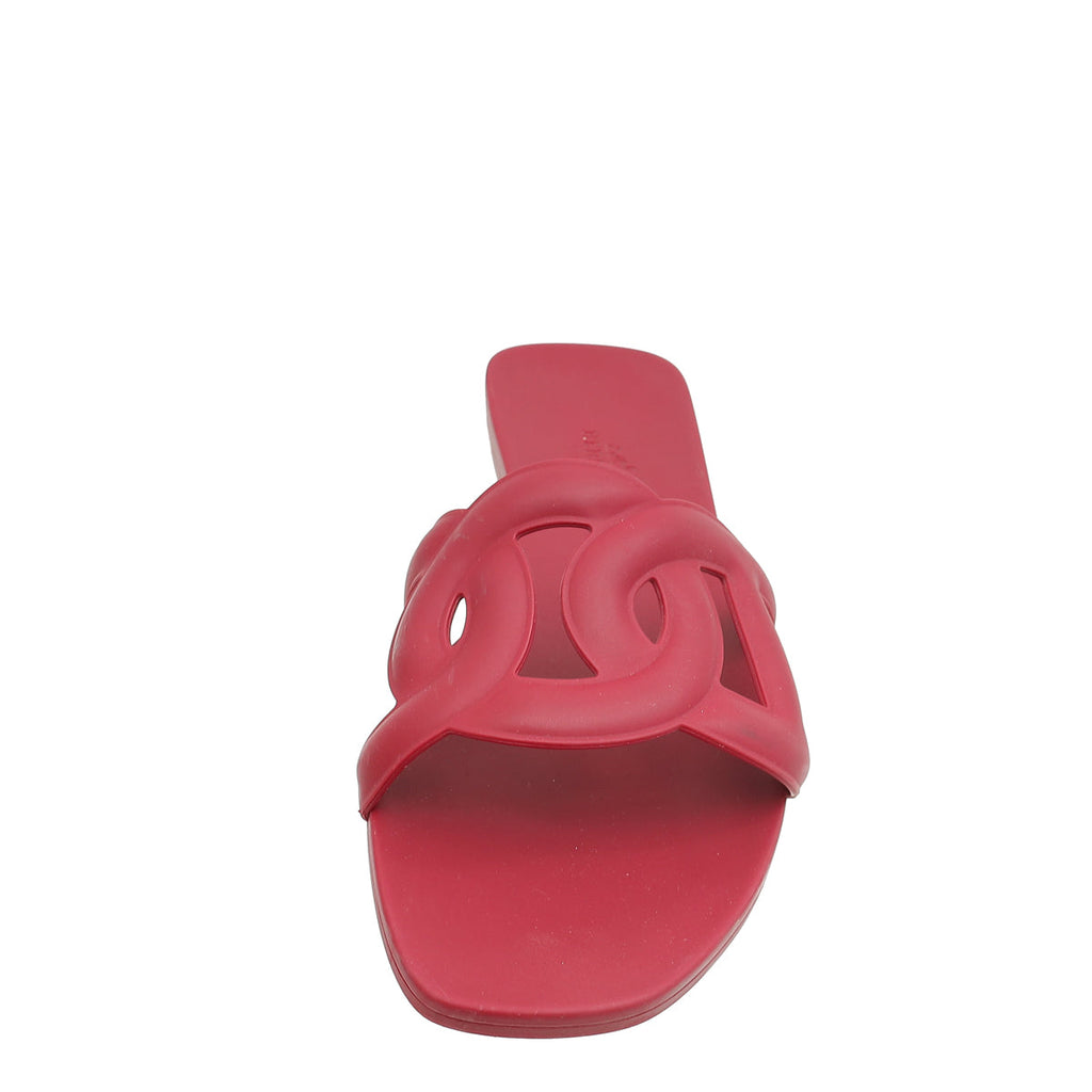 Hermes Rose Baie Rubber Aloha Sandals 40