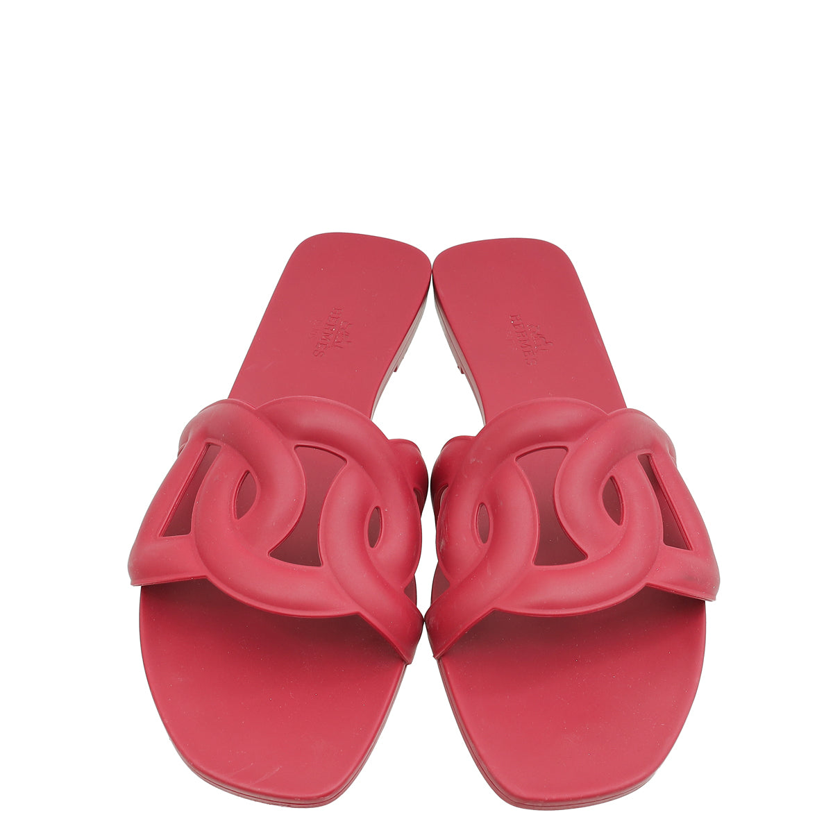 Hermes Rose Baie Rubber Aloha Sandals 40