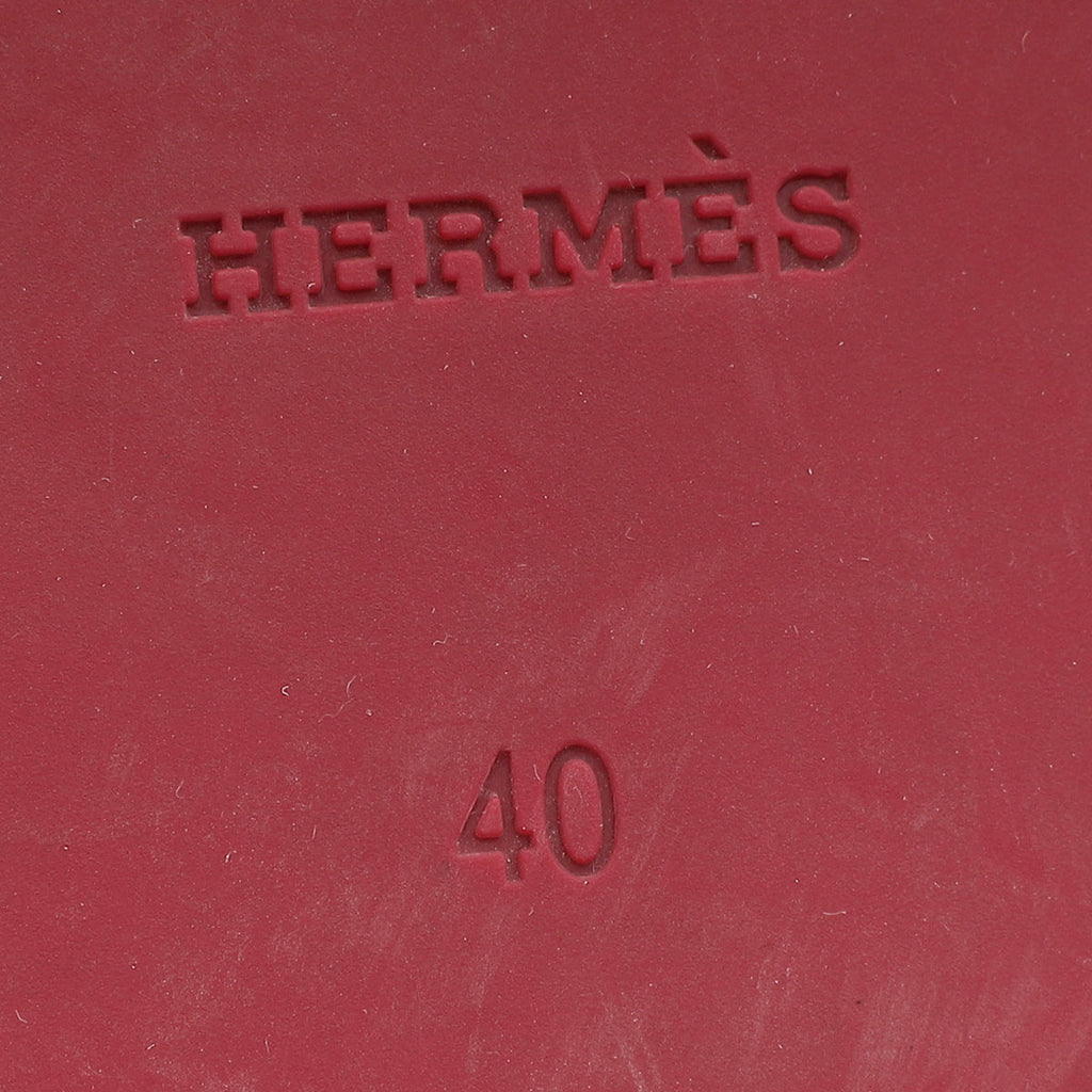 Hermes Rose Baie Rubber Aloha Sandals 40