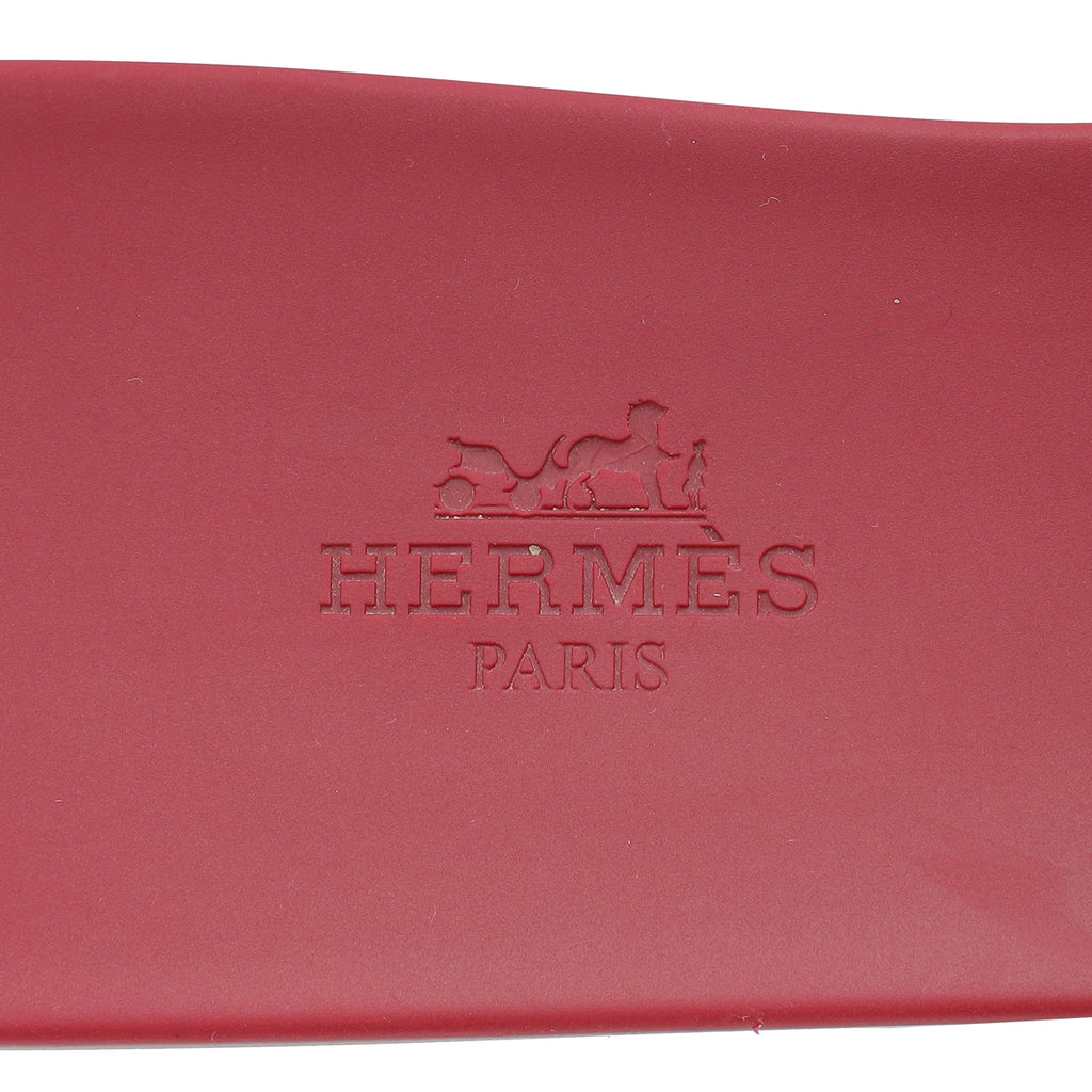 Hermes Rose Baie Rubber Aloha Sandals 40