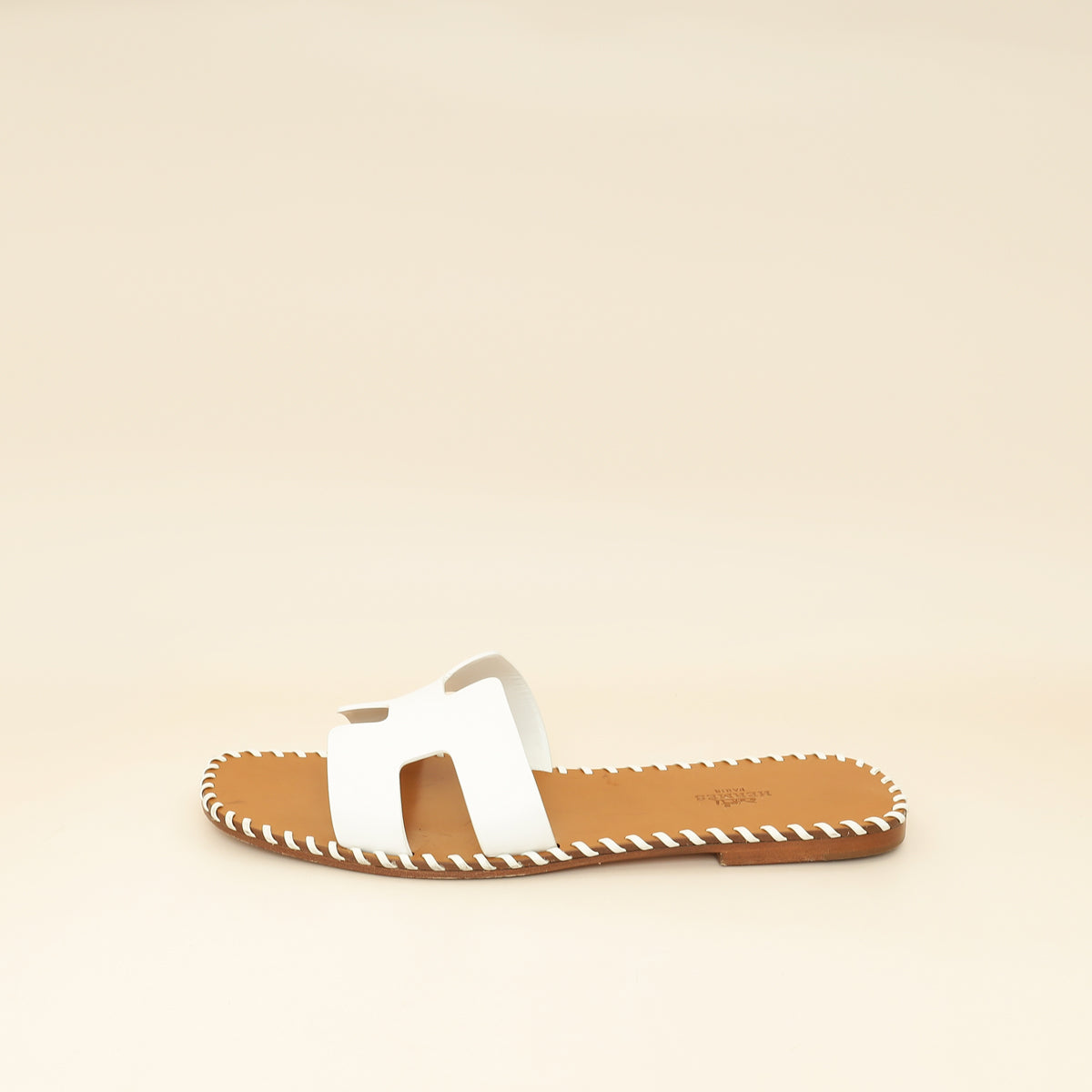 Hermes Blanc Oran Braided Sole Edge Sandal 40