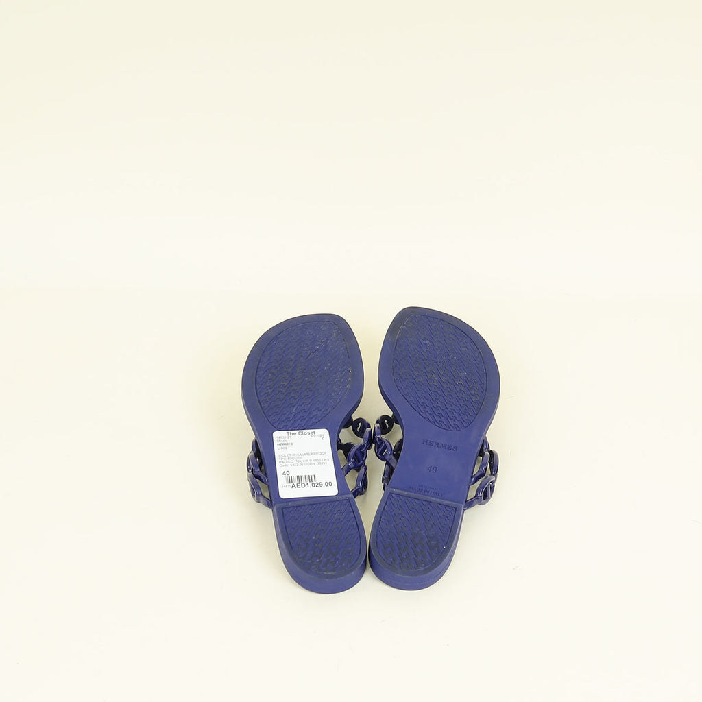 Hermes Violet Iris Island Waterproof Sandal 40
