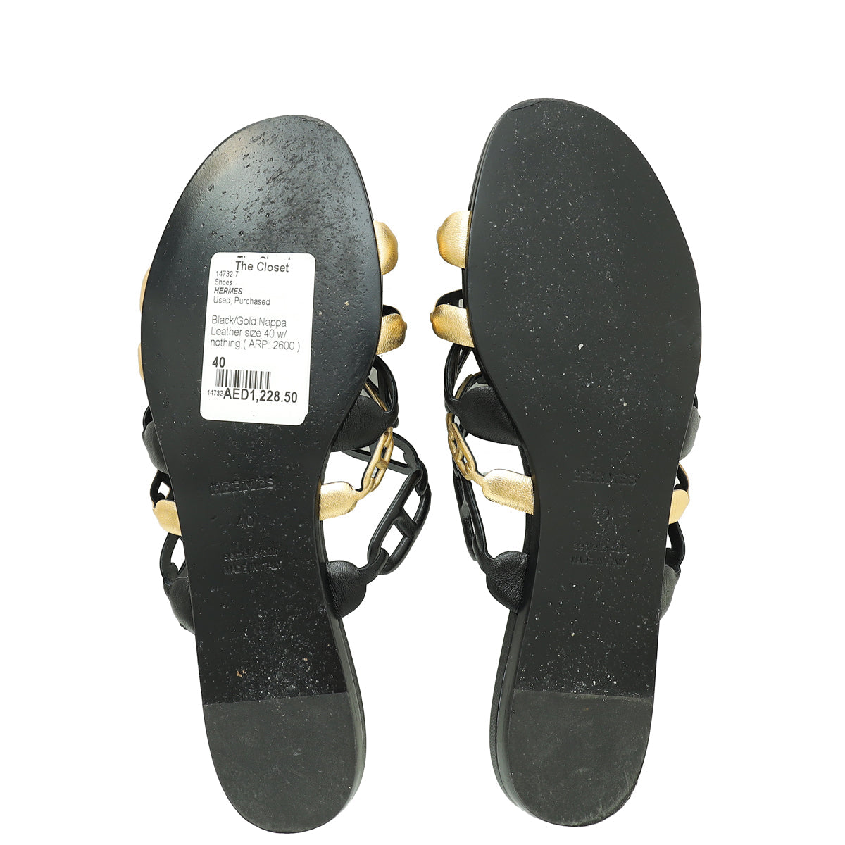 Hermes Bicolor Thalassa Flat Sandal 40