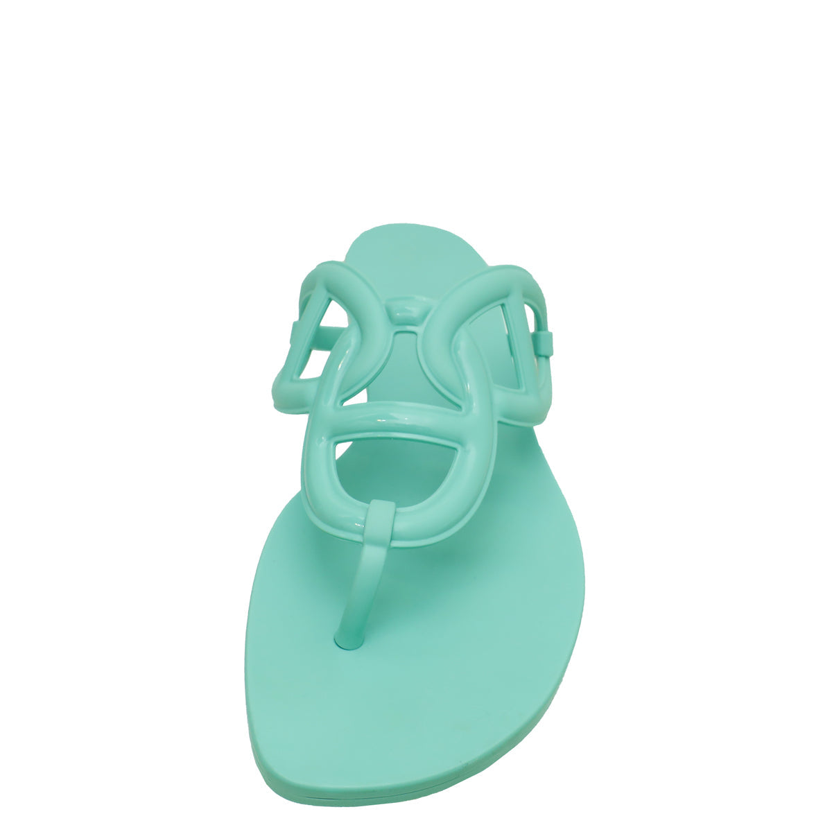 Hermes Vert Embrun Egerie Rubber Sandal 40