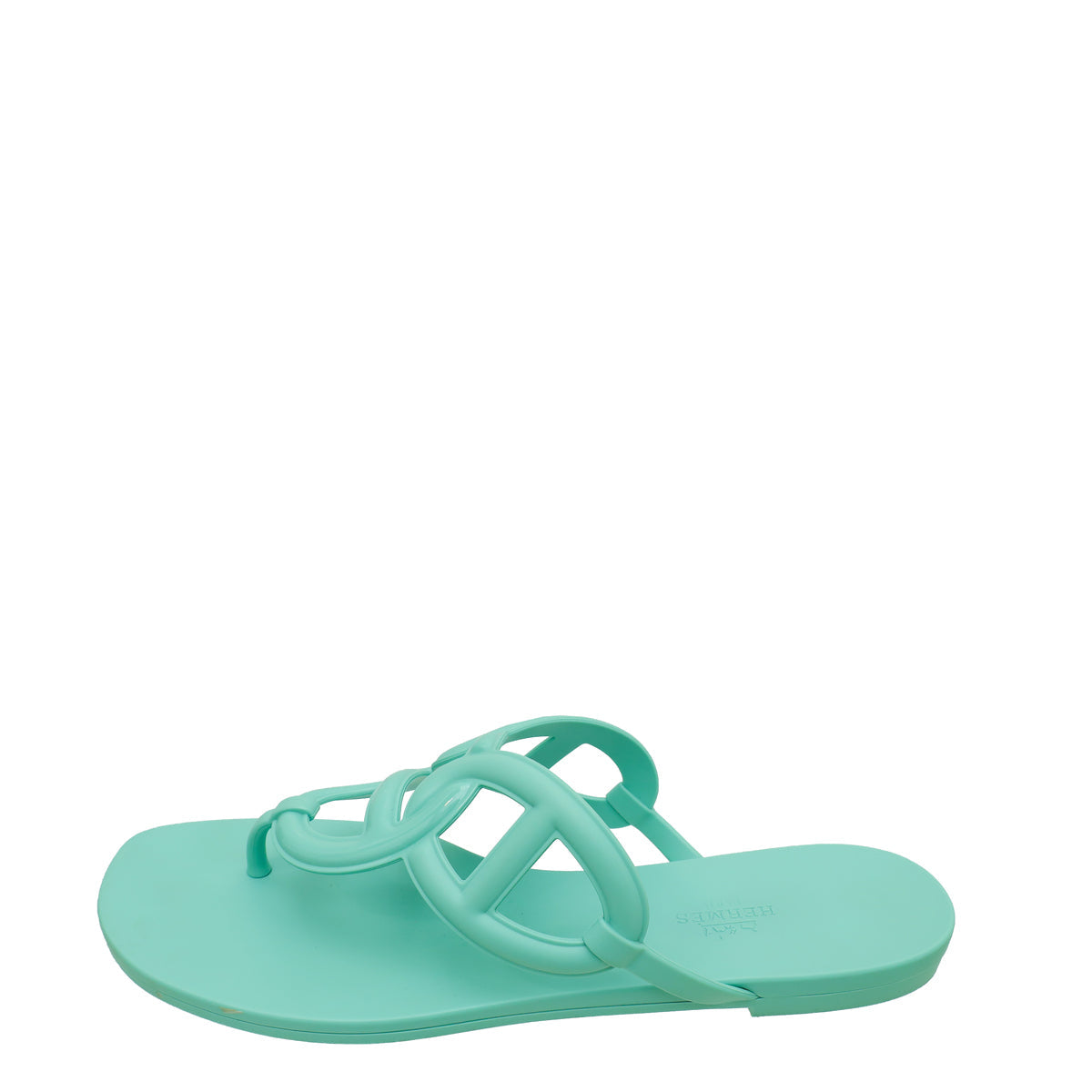 Hermes Vert Embrun Egerie Rubber Sandal 40