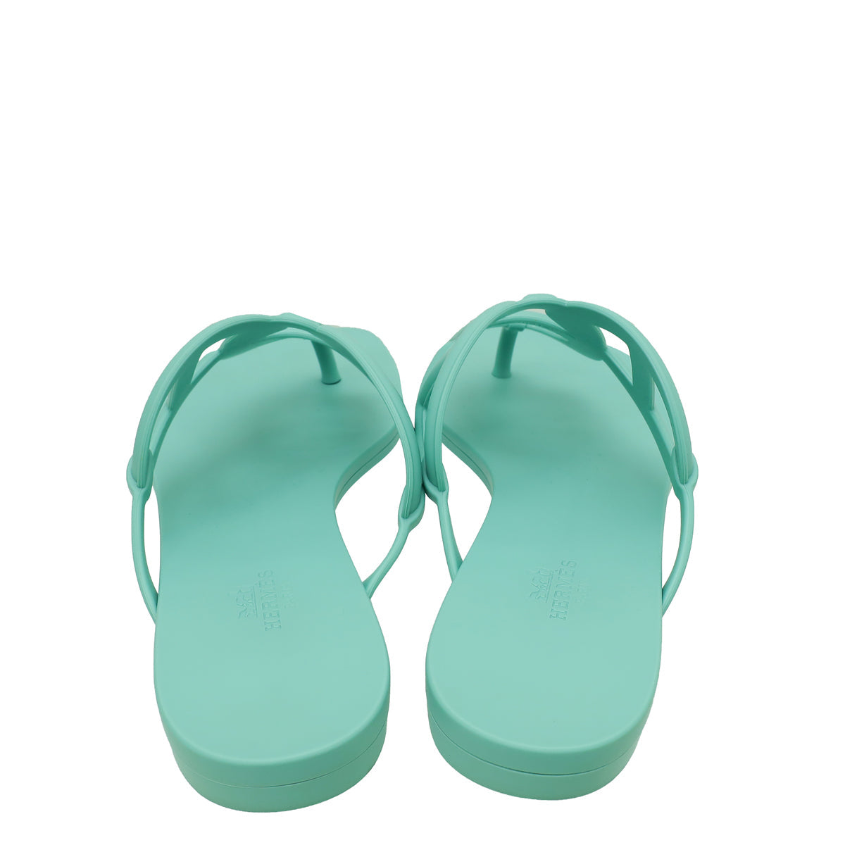 Hermes Vert Embrun Egerie Rubber Sandal 40