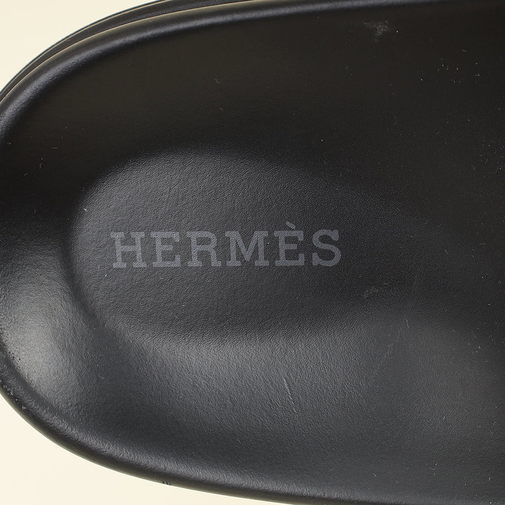 Hermes Black Chypre Sandals 40