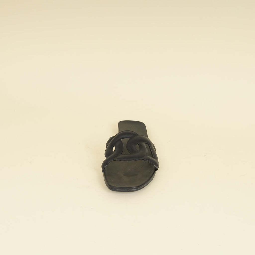 Hermes Black Aloha Sandals 40
