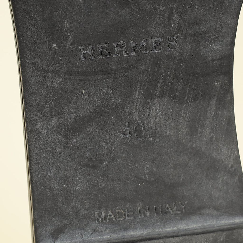 Hermes Black Aloha Sandals 40