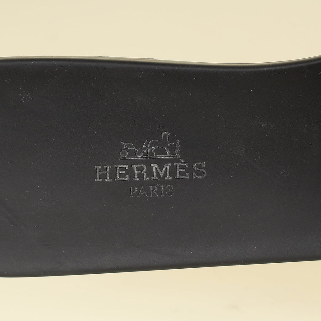Hermes Black Aloha Sandals 40