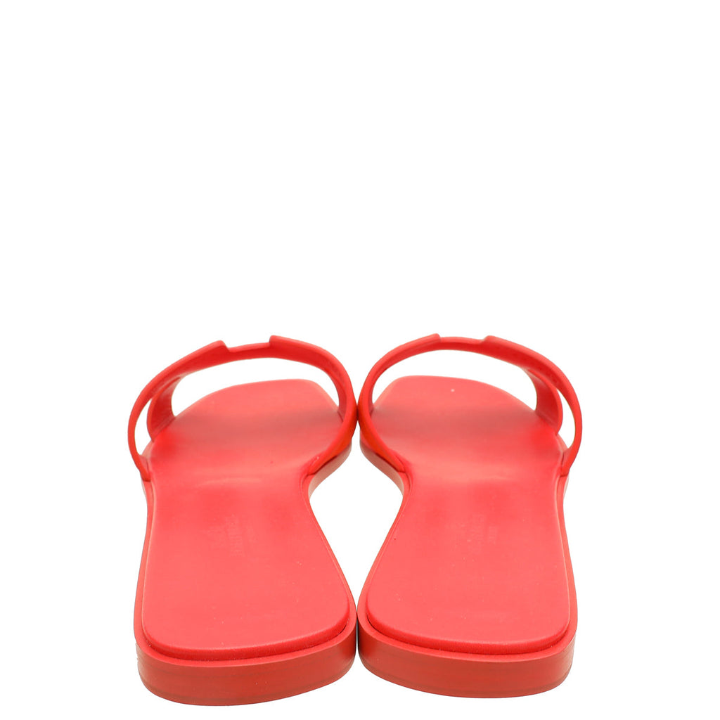 Hermes Orange Corail Suede Goatskin Oran Sandal 40