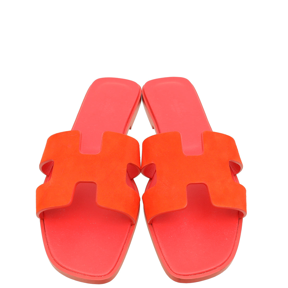 Hermes Orange Corail Suede Goatskin Oran Sandal 40