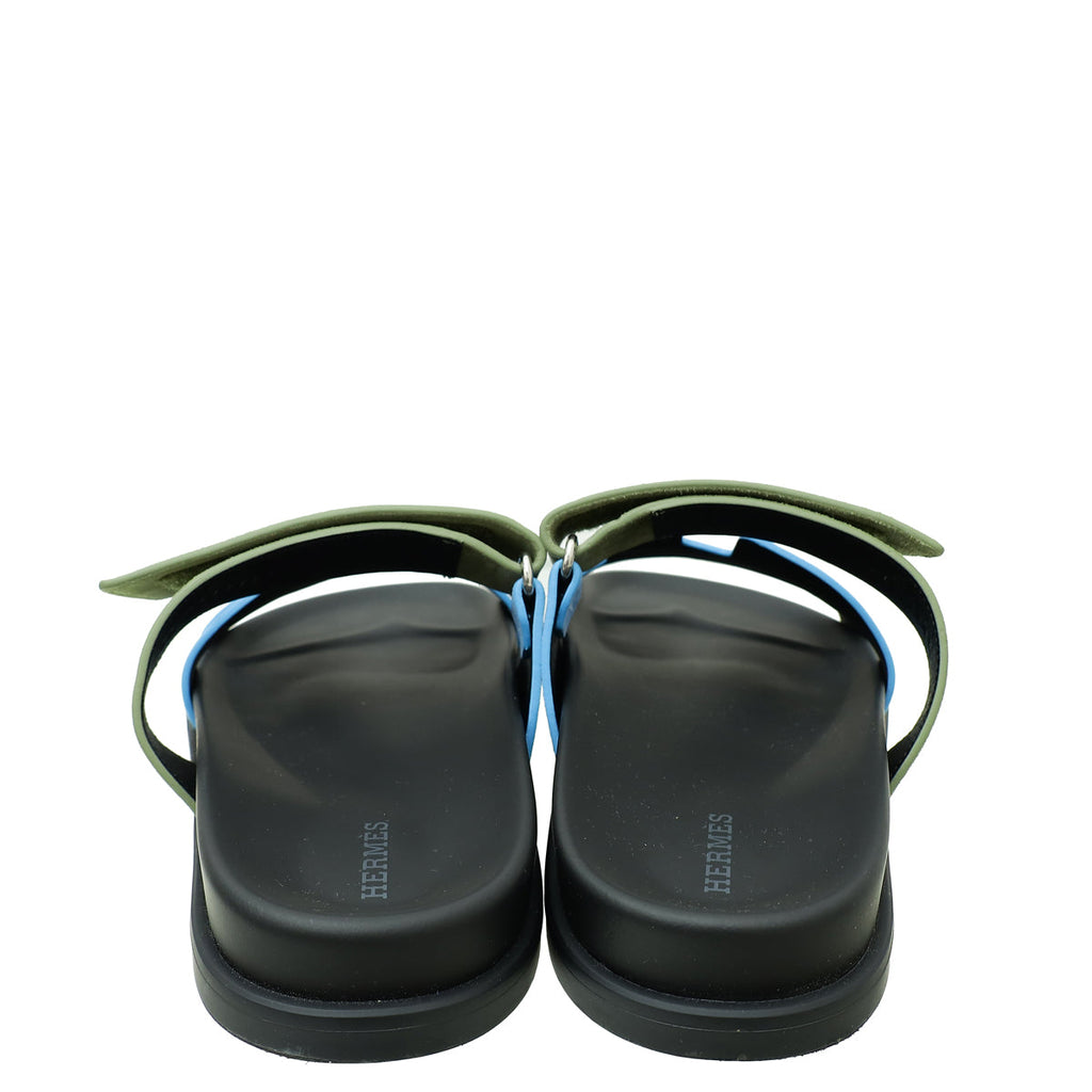 Hermes Bicolor Suede Goatskin Chypre Sandal 40