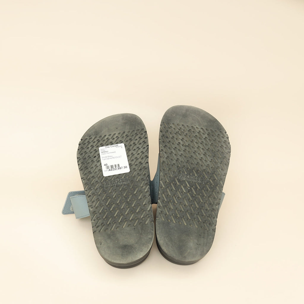 Hermes Bleu Tonnerre Chypre Sandal 40
