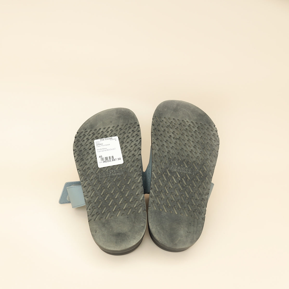 Hermes Bleu Tonnerre Chypre Sandal 40
