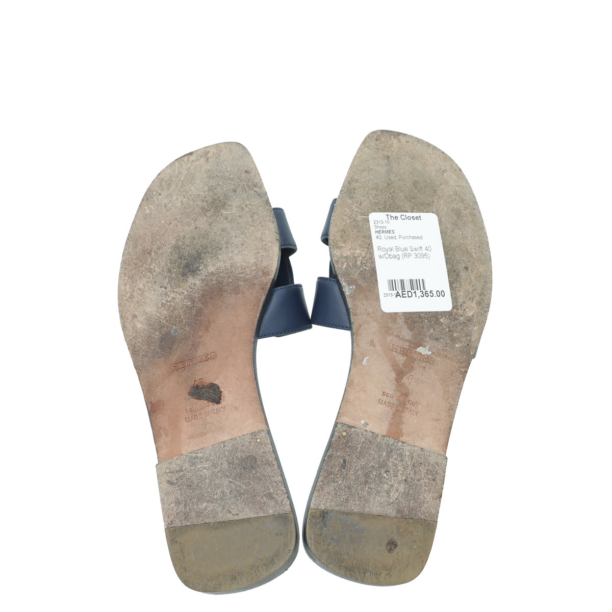 Hermes Royal Blue Oasis Sandals 40