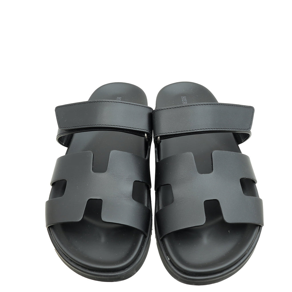 Hermes Noir Chypre Sandal 40