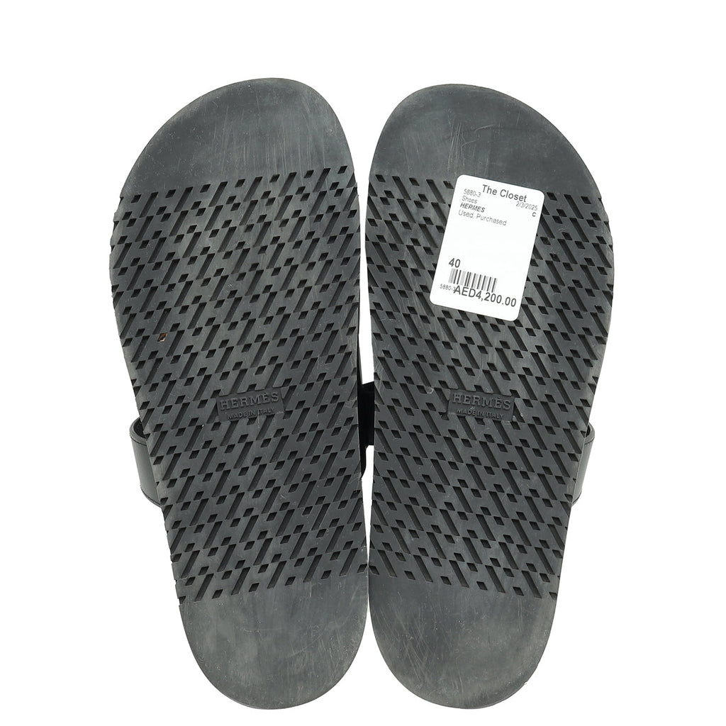 Hermes Noir Chypre Sandal 40