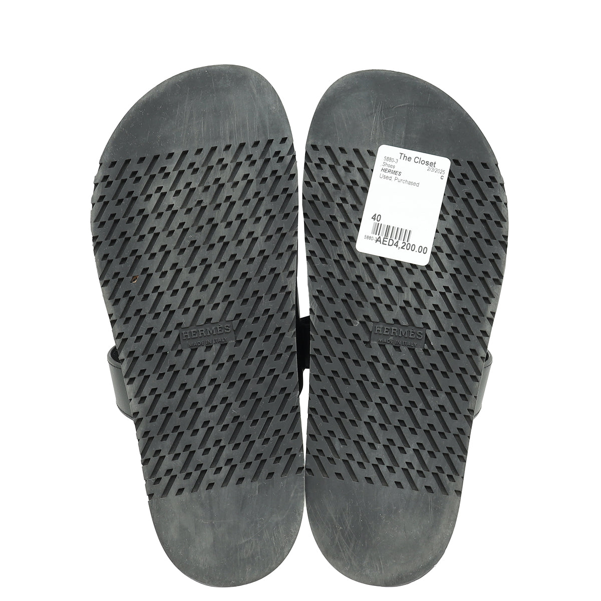 Hermes Noir Chypre Sandal 40