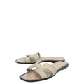 Hermes Beige Pink Oran Goatskin Crystal Detail Sandal 40