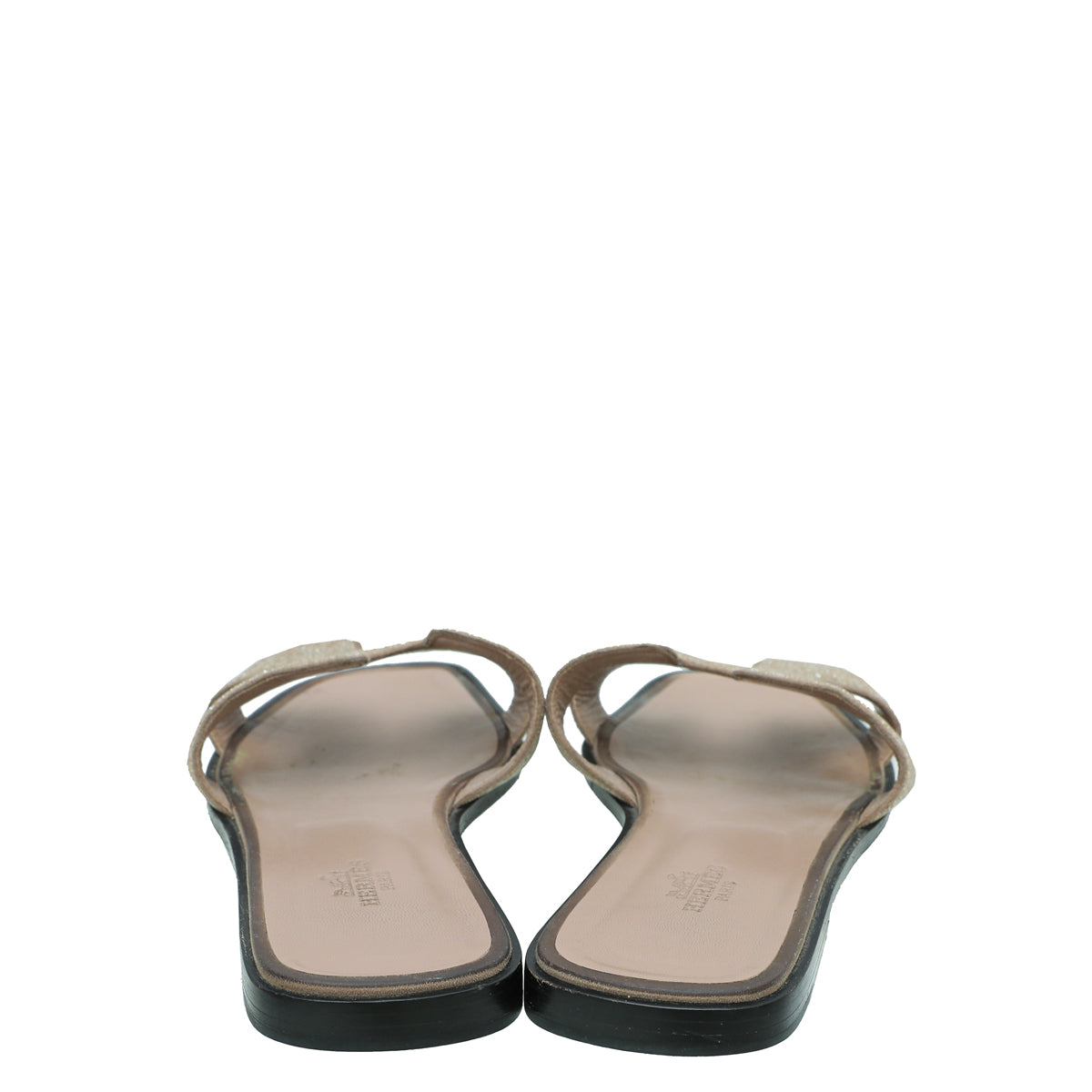 Hermes Beige Pink Oran Goatskin Crystal Detail Sandal 40