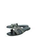Hermes Noir Oran Goatskin Crystal Detail Sandal 40
