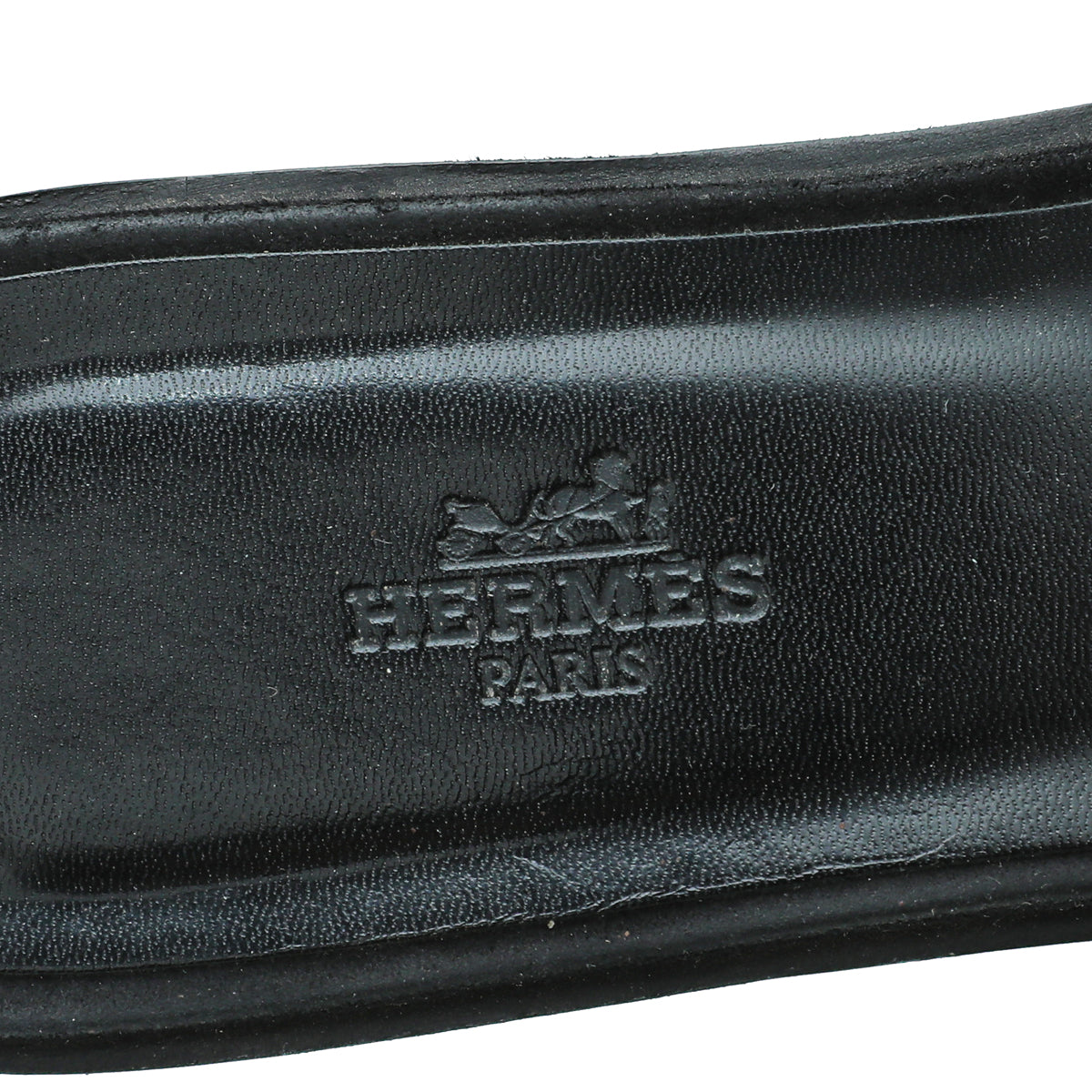 Hermes Noir Oran Goatskin Crystal Detail Sandal 40