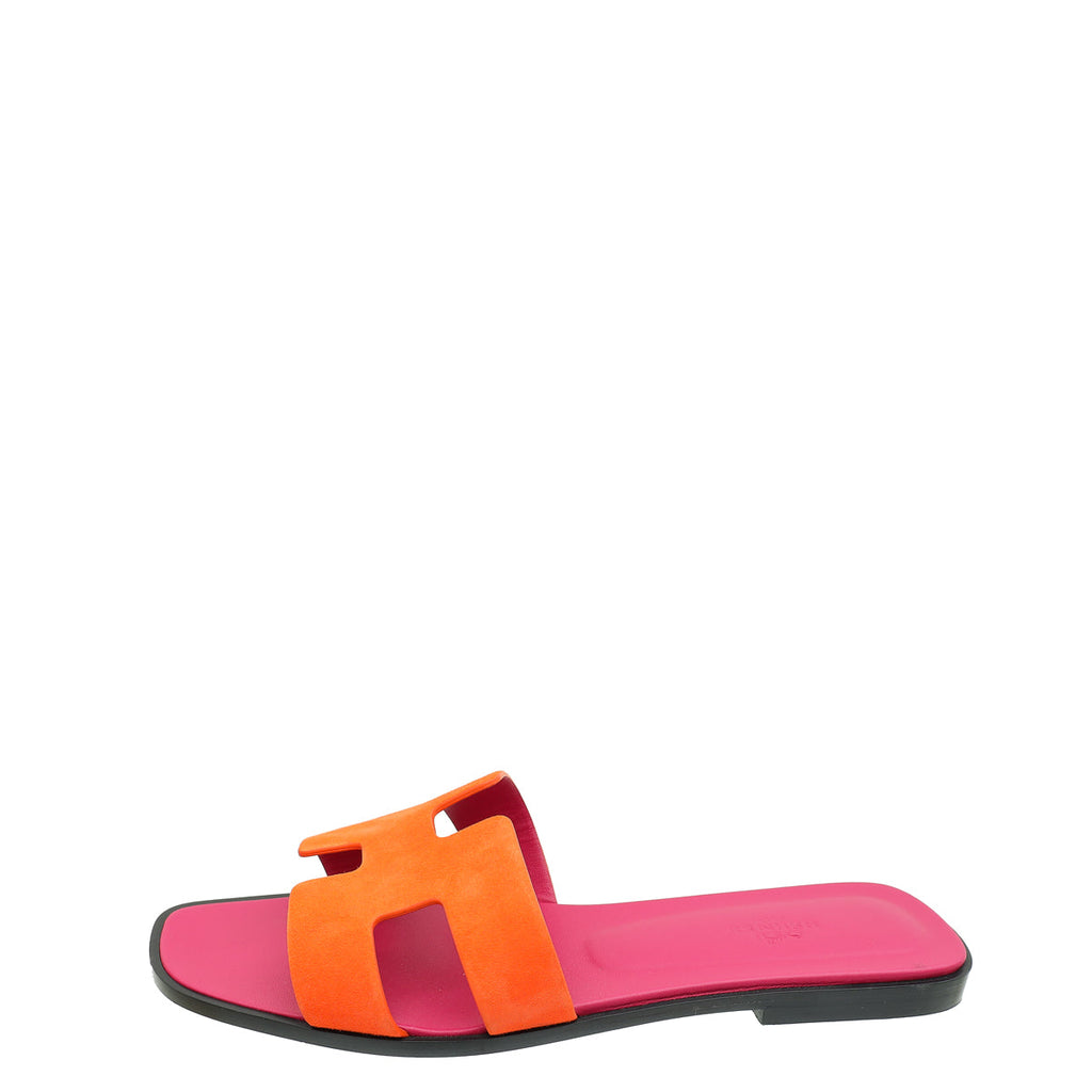 Hermes Bicolor Oran Sandals 40