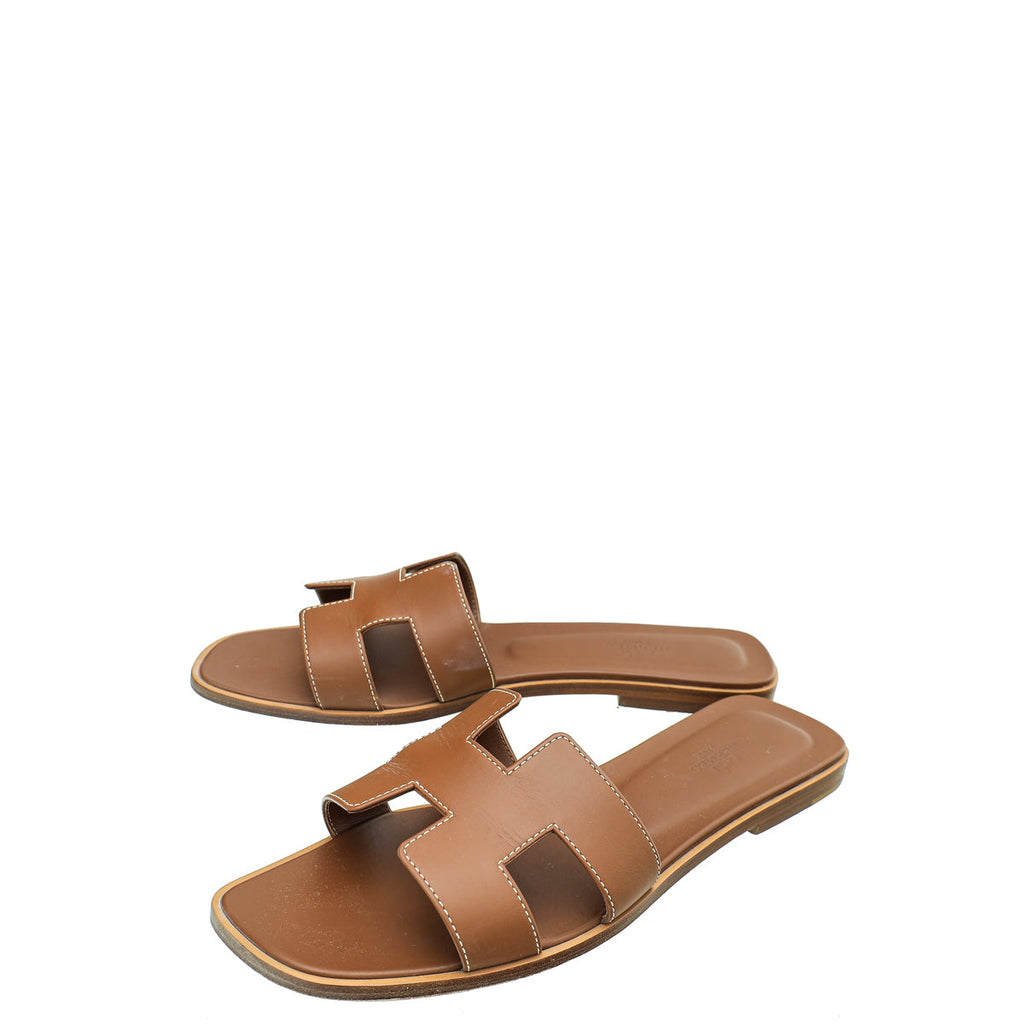 Hermes Gold Oran Sandal 40