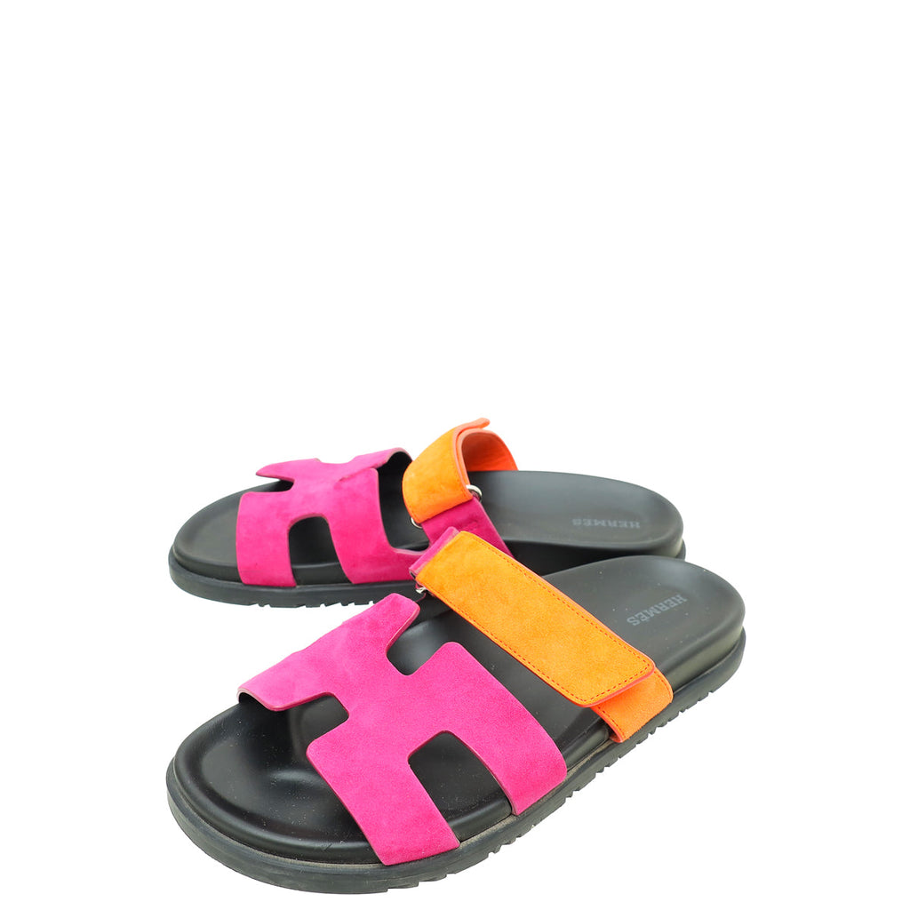 Hermes Bicolor Suede Goatskin Chypre Sandal 40