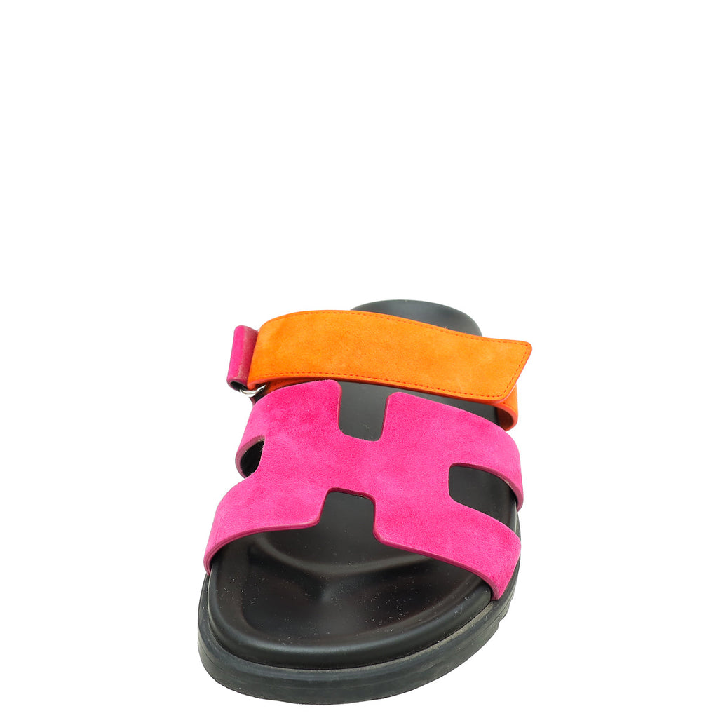 Hermes Bicolor Suede Goatskin Chypre Sandal 40