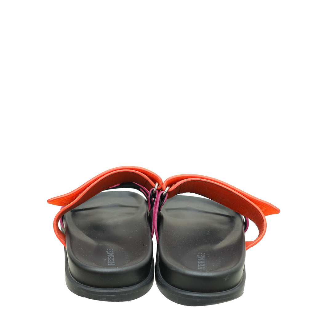 Hermes Bicolor Suede Goatskin Chypre Sandal 40