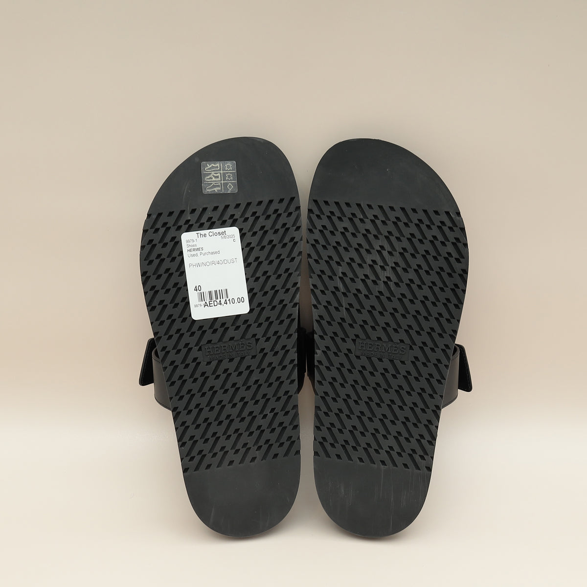 Hermes Noir Chypre Sandal 40