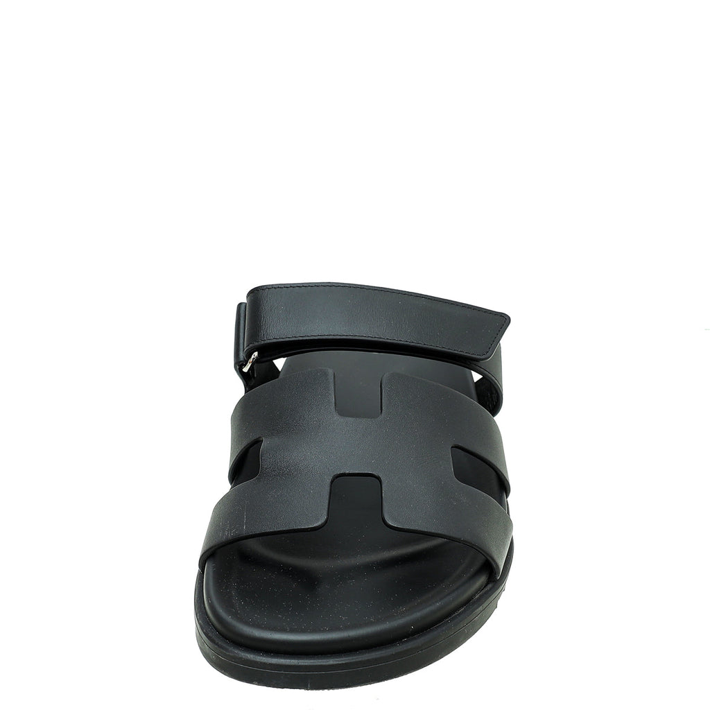 Hermes Black Chypre Sandals 41.5