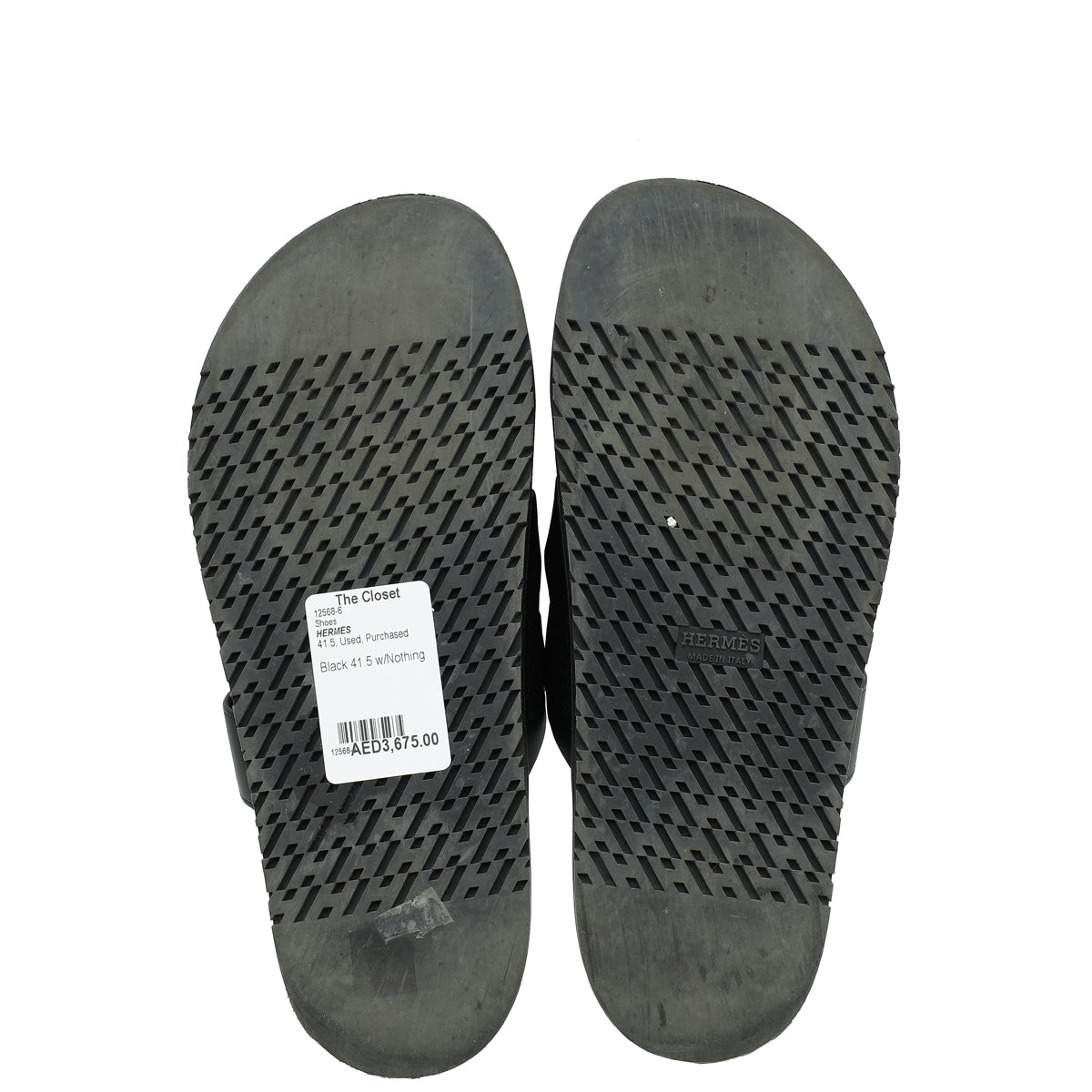 Hermes Black Chypre Sandals 41.5
