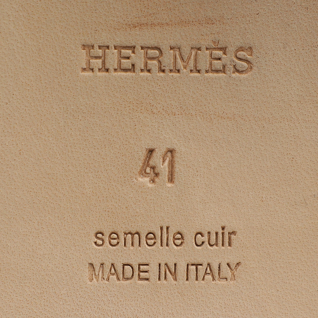 Hermes Bleu Vif Oran Ostrich Sandal 41