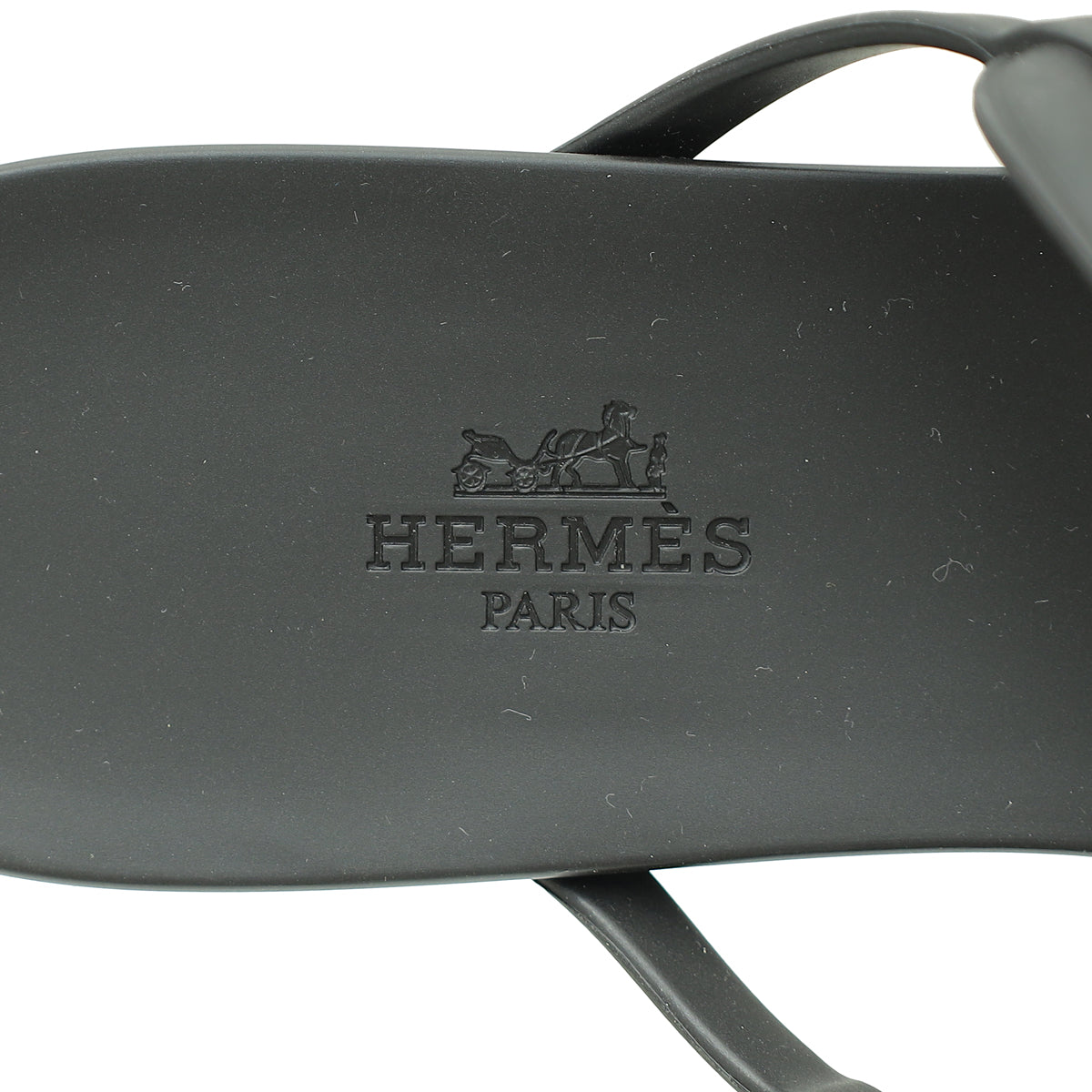 Hermes Noir Rubber Egerie Sandal 41