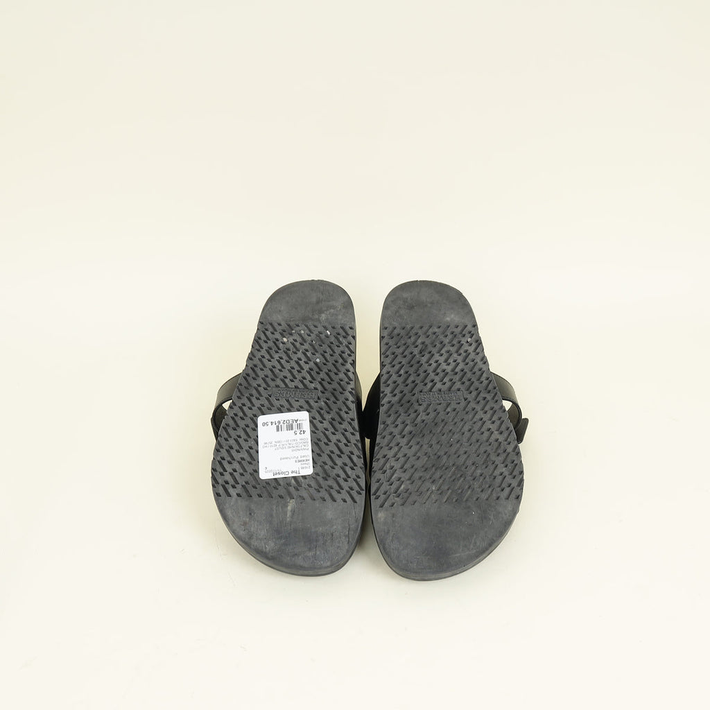 Hermes Noir Chypre Men's Sandal 42.5